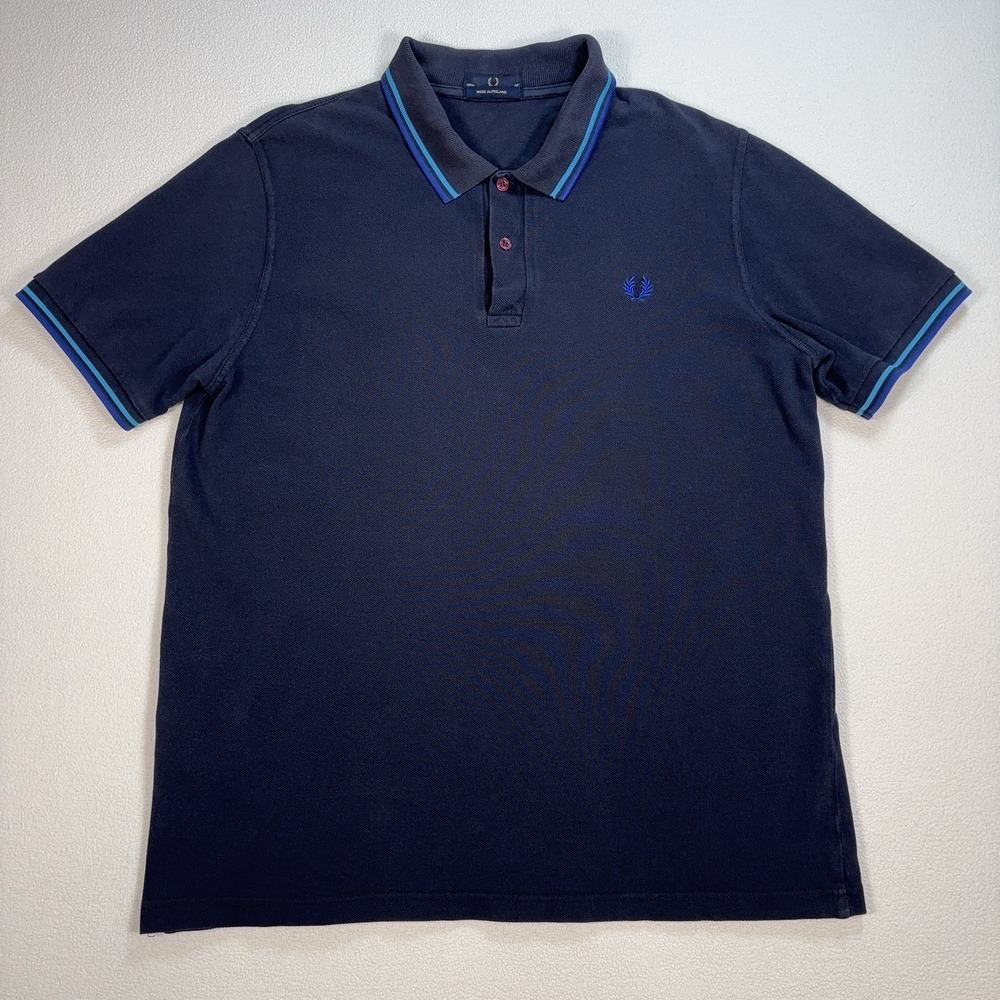Fred Perry M12 Polo Men's 44" Navy 100% Cotton Embroidered Logo Made in England‎